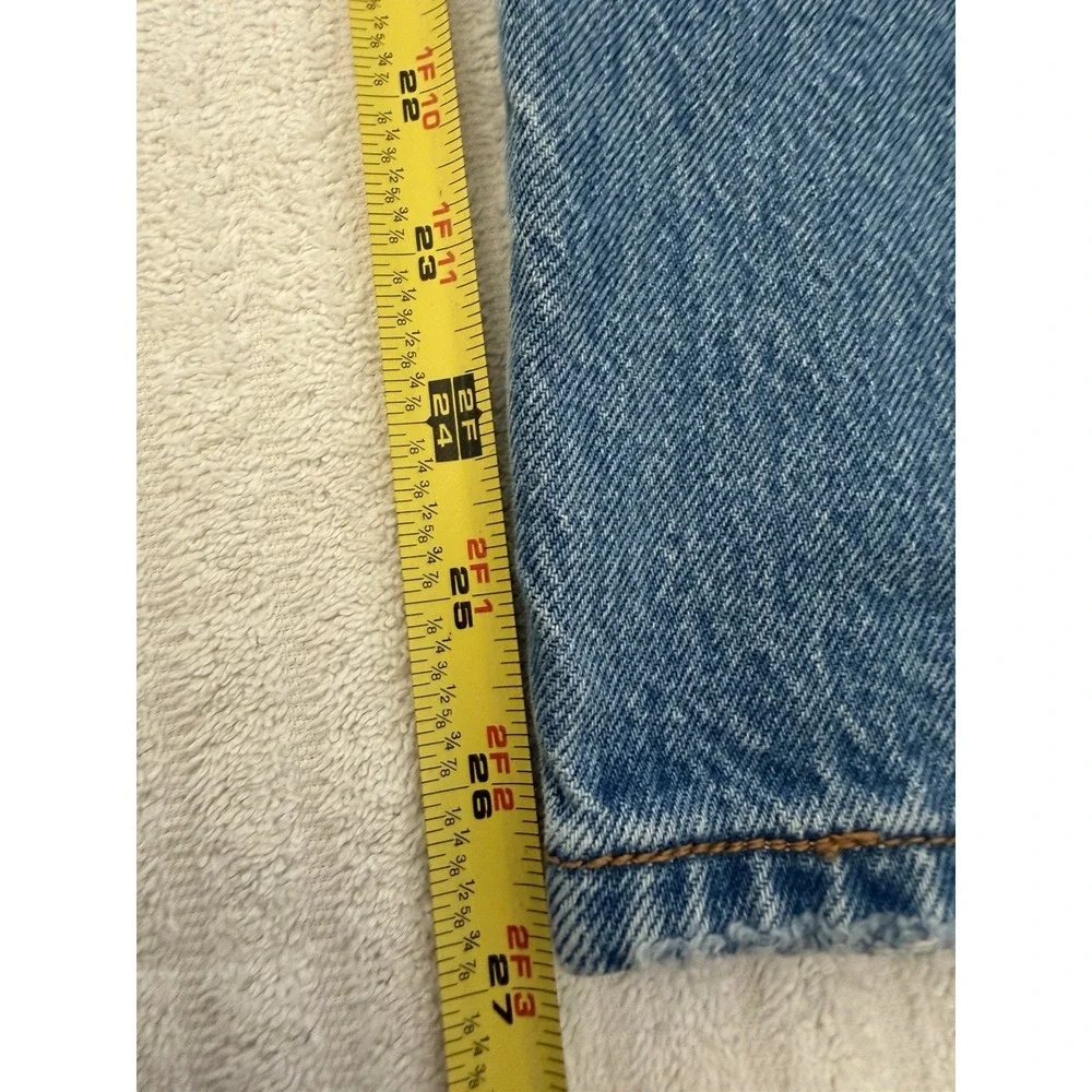 Levis Premium 501 W31 L28 Blue Cotton Ripped Straight‎ Leg Jeans Y2K